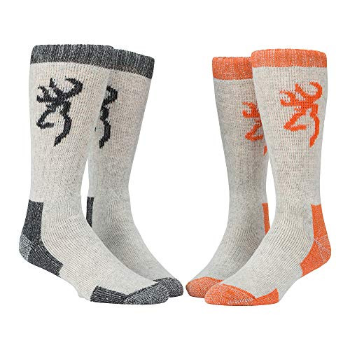 Browning Poplar Sock | Orange/Black | X-Large | 2-Pack