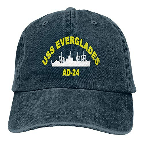 Mengtt USS Everglades Ad-24 Unisex Adult Baseball Hats Cowboy Hats Denim Hats Dad Hat
