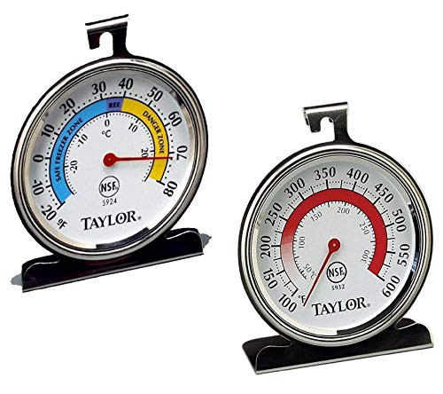 Taylor Precision Products Classic Series Large Dial Thermometer -Freezer/Refrigerator And Oven-