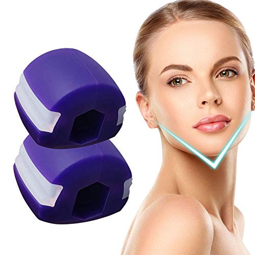 Jaw Exerciser- Double Chin Reducer Jawline Exerciser for Women and Men- Jaw Trainer Promotes Face Tone Firming and Chin Lift - 2PCS Jaw Exerciser- Double Chin Reducer Jawline Exerciser for Women and Men- Jaw Trainer Promotes Face Tone Firming and Chin Lift - 2PCS