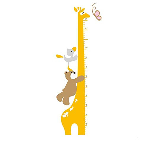 Wall Sticker Cartoon Giraffe Bear Animals Height Measure Wall Stickers Home Decor DIY Chart Ruler Decoration for Kids Rooms Decals Wall Art