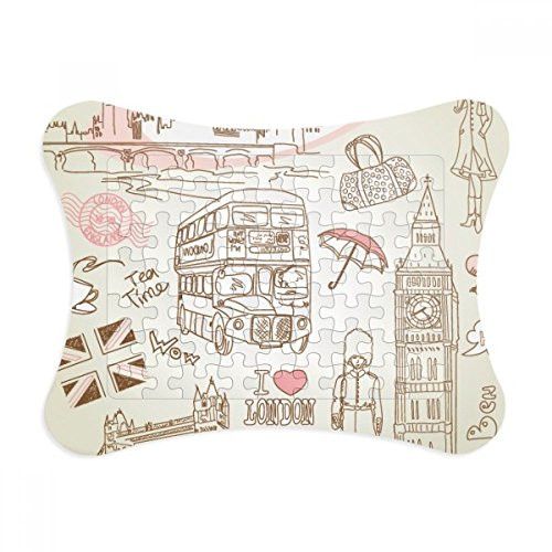 I Love London Britain Big Ben Bus Puzzle Frame Picture Decoration Jigsaw Game Ornament
