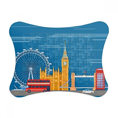 London Eye Double-Decker Buses Graffiti Puzzle Frame Picture Decoration Jigsaw Game Ornament