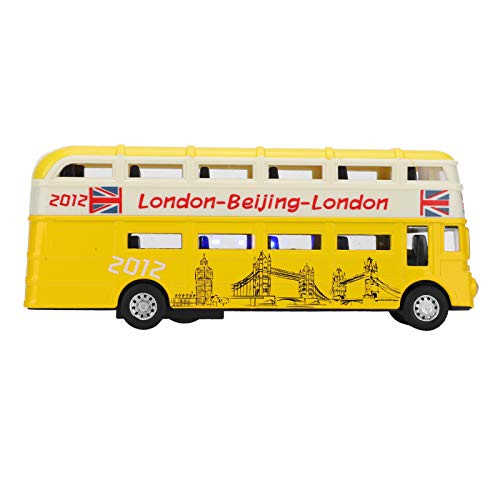Car Toy- 1-90 Alloy Simulation Pull Back Car Model Toy Inertia Alloy Car Toy Double Layer Bus Toy with Light and Music for Kids-Yellow- Car Toy- 1-90 Alloy Simulation Pull Back Car Model Toy Inertia Alloy Car Toy Double Layer Bus Toy with Light and Music for Kids-Yellow-