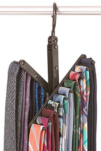 StorageMaid - 3-Pack - Tie & Belt Rack  Necktie Accessories Organizer  20 Non-Slip Hanger Hooks Each  Rotates 360 Degrees  Storage Solution for Neckties and Belts