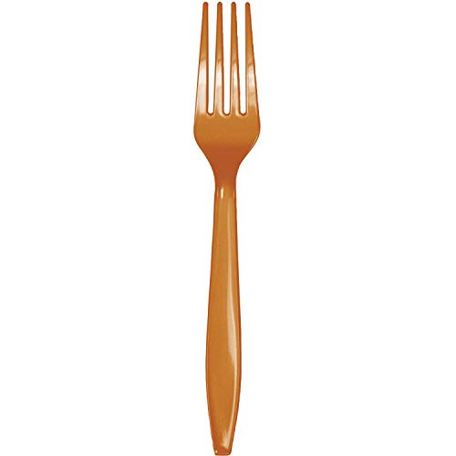 Pumpkin Spice Orange Plastic Forks- 72 ct