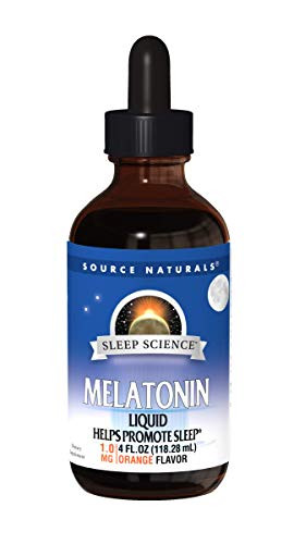 Source Naturals Sleep Science Melatonin Liquid Sleep Support - Orange Flavor - Fast-Acting Liquid - 4 oz
