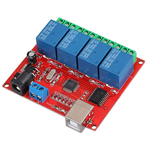 Diyeeni 4-Channel 12V USB Control Switch Relay Module- Relay Board Computer Smart Switch Controller- PC Relay Module Expansion Board- Relay Board for Automation