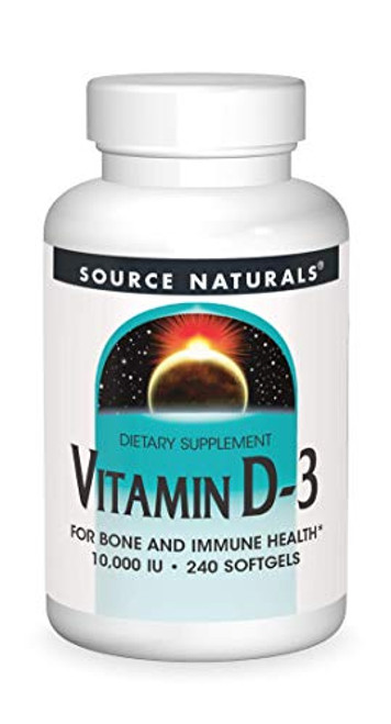 Source Naturals Vitamin D-3 10000 iu Supports Bone and Immune Health - 240 Softgels Source Naturals Vitamin D-3 10000 iu Supports Bone and Immune Health - 240 Softgels