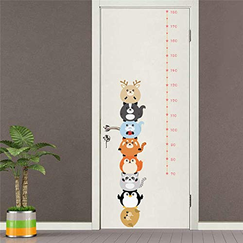 Wall Sticker Forest Animals Height Measure Stickers Kids Bedroom Nursery Height Ruler Growth Chart Room Decoration Poster Mural