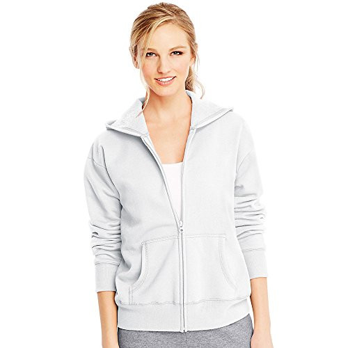 Hanes ComfortSoft? EcoSmart Women's Full-Zip Hoodie Sweatshirt -White - L-