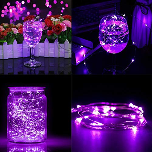 Lotus.flower LED String Light-Waterproof Outdoor  and  Indoor Decorative Lights - Waterproof Fairy Light Copper Wire String Lights Base Lamp -Purple-