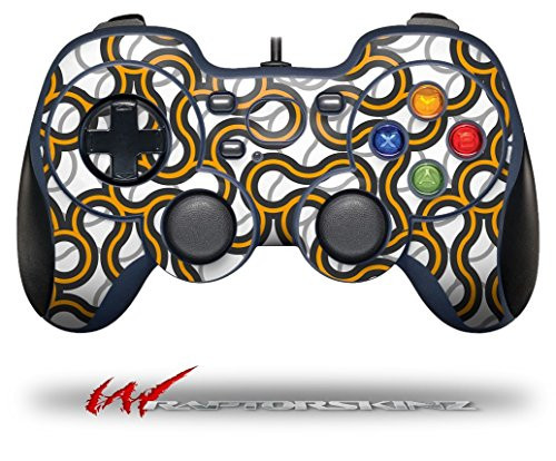 Locknodes 01 Orange - Decal Style Skin fits Logitech F310 Gamepad Controller -CONTROLLER SOLD SEPARATELY-