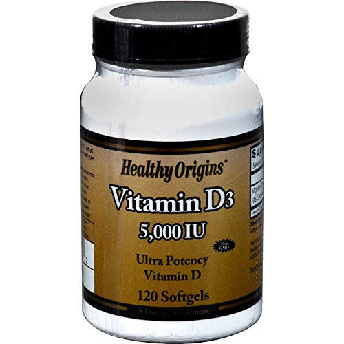 Healthy Origins Vitamin D3-5000 IU - 120 Softgels