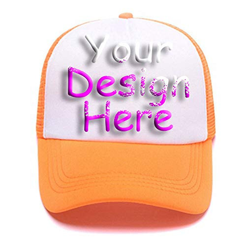 Men Womens Custom Hat Graphic Fashion Trucker Hats Adjustable Baseball Cap. Orange Men Womens Custom Hat Graphic Fashion Trucker Hats Adjustable Baseball Cap. Orange