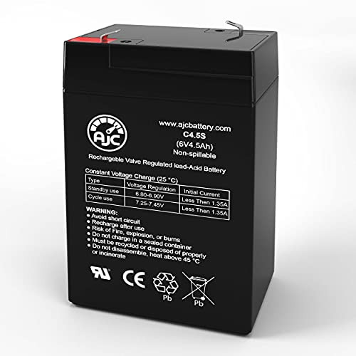 Portalac PE6V4.5F1 6V 4.5Ah Sealed Lead Acid Battery - This is an AJC Brand Replacement