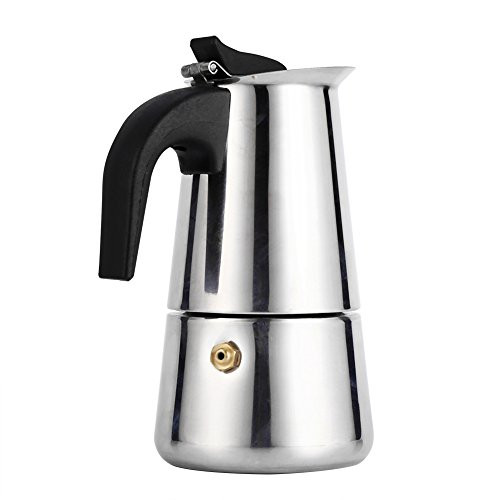 Espreeso Machine and Moka Pot- Stainless Steel Italian Espresso Coffee Maker- Stovetop Espreeso Machine and Moka Pot for Gas or Electric Ceramic Stovetop-200ml-