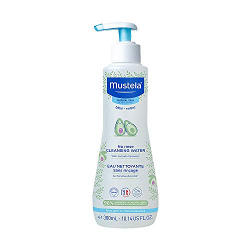 Mustela Baby Cleansing Water - No-Rinse Micellar Water - with Natural Avocado  and  Aloe Vera - for Baby's Face- Body  and  Diaper  10.14 Fluid Ounce