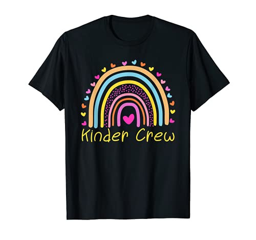 Kinder Crew Kindergarten Teacher Rainbow Heart T-Shirt Kinder Crew Kindergarten Teacher Rainbow Heart T-Shirt