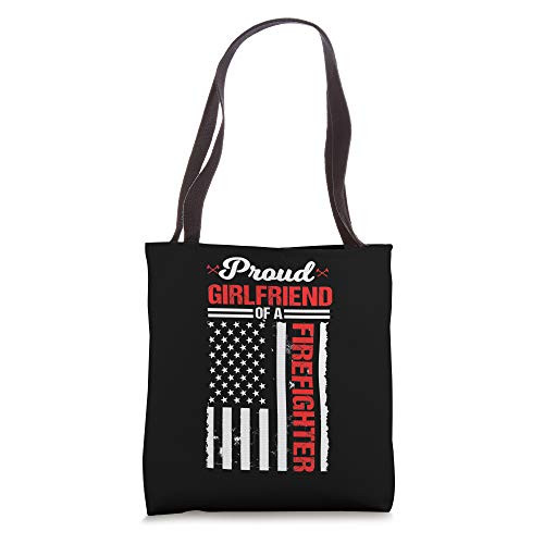 Proud Girlfriend Of A Firefighter Thin Red Line Fireman Gift Tote Bag Proud Girlfriend Of A Firefighter Thin Red Line Fireman Gift Tote Bag