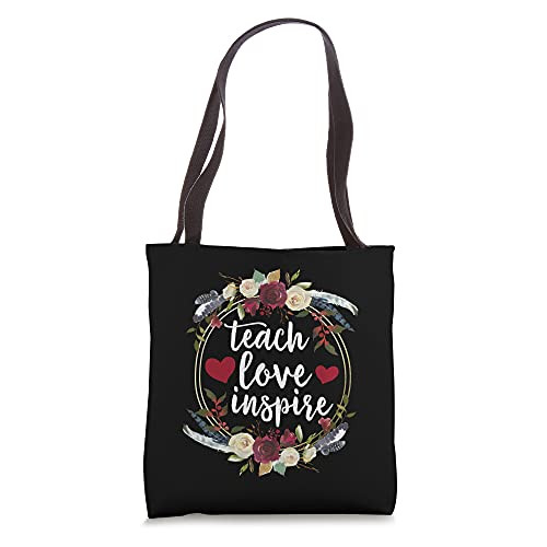 Teach Love Inspire Teacher Teaching Appreciation Day Week Tote Bag