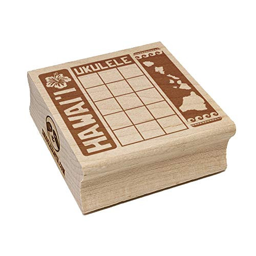 Ukulele Hawai'i Hawaii Chord Chart Square Rubber Stamp for Stamping Crafting - 1.75in Medium
