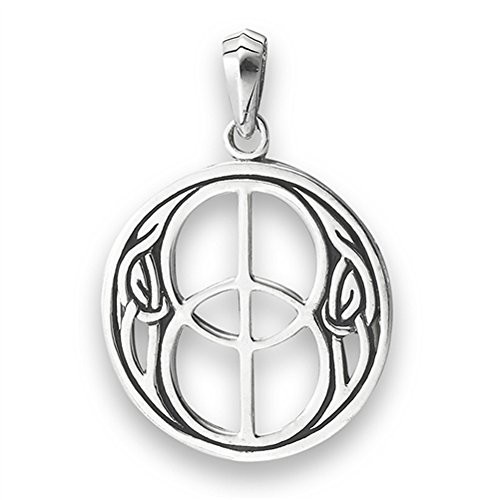 Celtic Peace Sign Pendant .925 Sterling Silver Unity Infinity Knot Hippie Symbol Charm