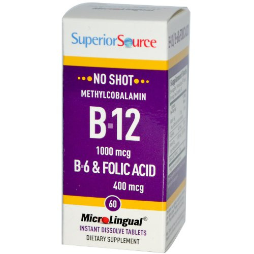 Vitamin B-12 Methylcobalamin with Vitamin B-6  and  Folic Acid 1Vitamin 000 mcg 60 Tabs