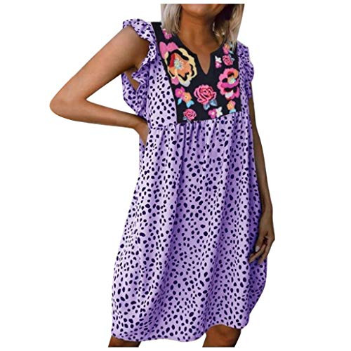 UQGHQO Summer Dress for Women-Women Casual Crew Neck Ruched Sleeveless Tank Bodycon 2021 Shirt Short Mini Dresses Purple UQGHQO Summer Dress for Women-Women Casual Crew Neck Ruched Sleeveless Tank Bodycon 2021 Shirt Short Mini Dresses Purple