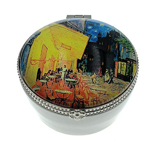 Value Arts Vincent Van Gogh Cafe Terrace at Night Trinket Box- Ceramic and Glass- 2.5 Inches Diameter Value Arts Vincent Van Gogh Cafe Terrace at Night Trinket Box- Ceramic and Glass- 2.5 Inches Diameter