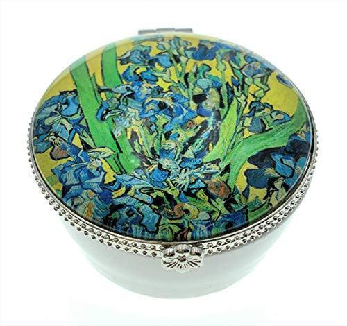 Value Arts Van Gogh Irises Trinket Box- Ceramic and Glass- 2.5 Inches Diameter Value Arts Van Gogh Irises Trinket Box- Ceramic and Glass- 2.5 Inches Diameter