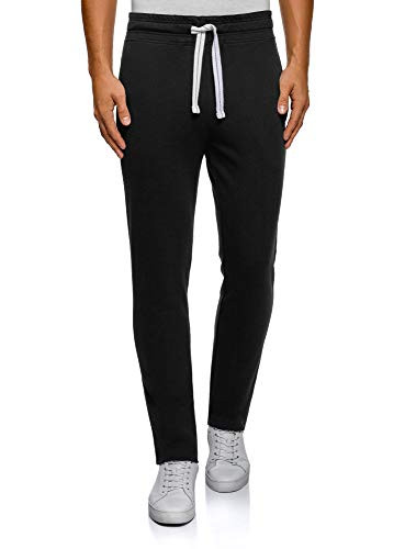 oodji Ultra Men's Basic Jersey Trousers- Black- US 34 / EU L/L
