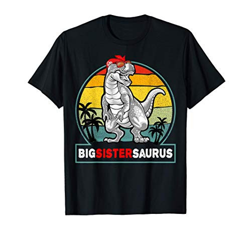 Big Sistersaurus Vintage T Rex Dinosaur Big Sister Saurus T-Shirt