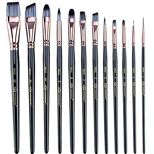 youeneom Artist Watercolor Paint Brushes - Squirrel Hair with Round Pointed Tip Wood Long Handle - Detail Paint Brush for Watercolors-Acrylics- Inks-Gouache-Oil and Tempera -1- youeneom Artist Watercolor Paint Brushes - Squirrel Hair with Round Pointed Tip Wood Long Handle - Detail Paint Brush for Watercolors-Acrylics- Inks-Gouache-Oil and Tempera -1-