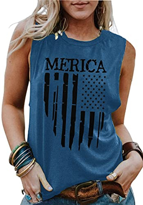 American Flag Tank Tops Women Patriotic Shirt USA Flag Stars Stripes Print Sleeveless T-Shirt 4th of July Tee Tops -Blue-3- X-Large- American Flag Tank Tops Women Patriotic Shirt USA Flag Stars Stripes Print Sleeveless T-Shirt 4th of July Tee Tops -Blue-3- X-Large-