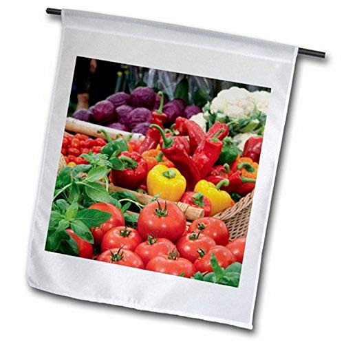 3dRose fl_209403_1 Baskets Carrying Fruit and Vegetables- South Africa USA Garden Flag- 12 by 18inch