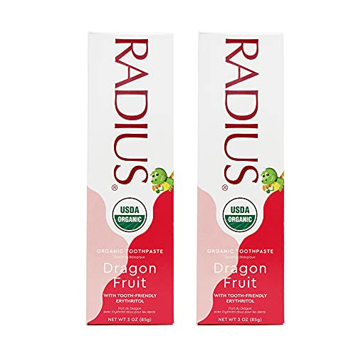 RADIUS USDA Kids Organic Dragon Fruit Toothpaste Non Toxic Designed to Improve Gum Health for Children 6 Months and Up - Pack of 2 RADIUS USDA Kids Organic Dragon Fruit Toothpaste Non Toxic Designed to Improve Gum Health for Children 6 Months and Up - Pack of 2