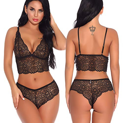 Women Sexy Lace Lingerie Set Strap Teddy Bodysuit Babydoll Chemise Nightwear Outfits Black Women Sexy Lace Lingerie Set Strap Teddy Bodysuit Babydoll Chemise Nightwear Outfits Black
