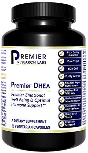 Premier Research DHEA- Premier Aging- Mood Balance- and Hormone Support- Dietary Supplement- 60 Vegetarian Capsules