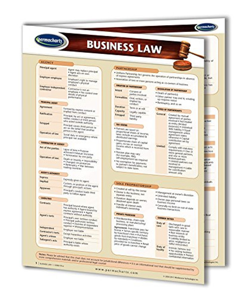 Permacharts - Business Law Chart - 4-page- 8.5inch x 11inch laminated legal quick reference guide Permacharts - Business Law Chart - 4-page- 8.5inch x 11inch laminated legal quick reference guide