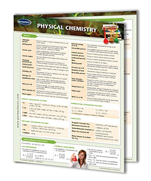 Physical Chemistry Guide - 4-page Laminated Chemistry Chart Quick Reference Guide by Permacharts