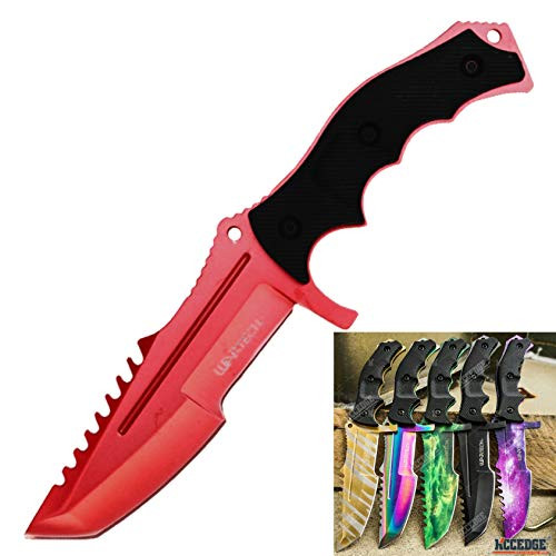 Tactical Knife Survival Knife Hunting Knife Full Tang Fixed Blade Knife Razor Sharp Edge Camping Accessories Camping Gear Survival Kit Survival Gear Tactical Gear 54917 -Red-