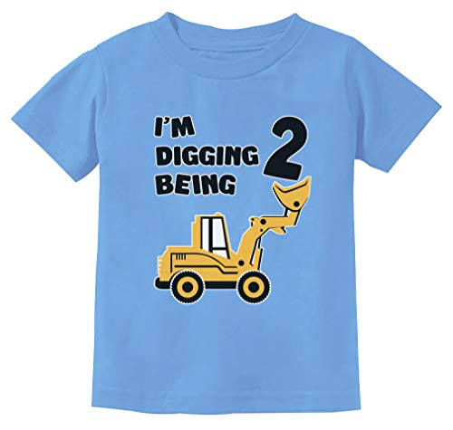 2nd Birthday Bulldozer Construction Party Toddler Toddler/Infant Kids T-Shirt 3T California Blue