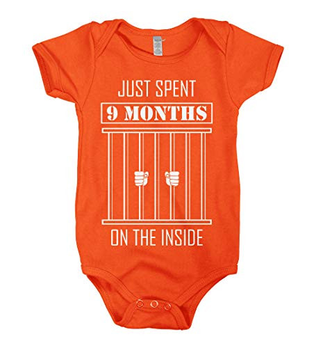 Mixtbrand Babies' Just Spent Nine Months On The Inside Infant Bodysuit 18M Orange