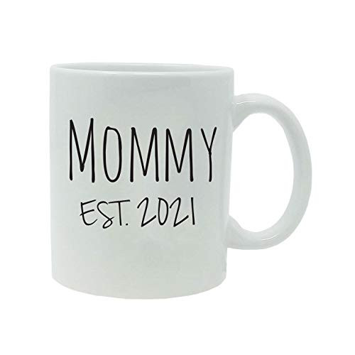 Mommy Established Est. 2021 11-Ounce Ceramic Sublimation Coffee Mug with Gift Box -White-