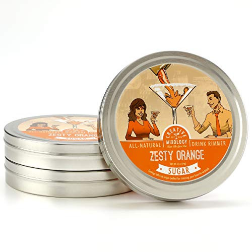 The Spice Lab Zesty Orange Sugar Glass Cocktail Rimmer for Martinis  and  Margaritas - 3 Pack - Great Orange Sugar Margarita Rimmer- Gluten Free Non-GMO No MSG All Natural Brand - Rim Sugar for Cocktails