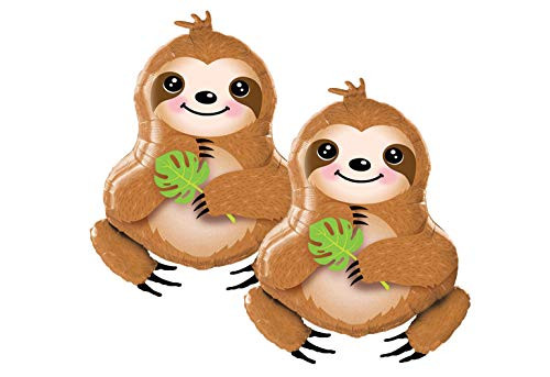 Set of 2 Adorable Sweet Sloth Jumbo 39inch Foil Party Balloon Set of 2 Adorable Sweet Sloth Jumbo 39inch Foil Party Balloon
