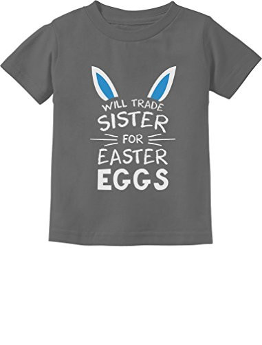 Trade Sister for Easter Eggs Funny Siblings Easter Toddler/Infant Kids T-Shirt 3T Dark Gray