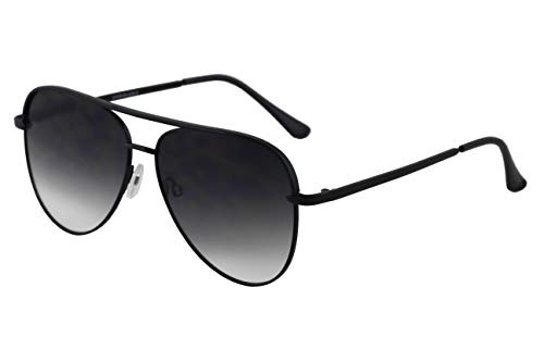 Flawless Large Flat Lens Mirror Gradient Lens Aviator Sunglasses for Men and Women -Black Ombre-