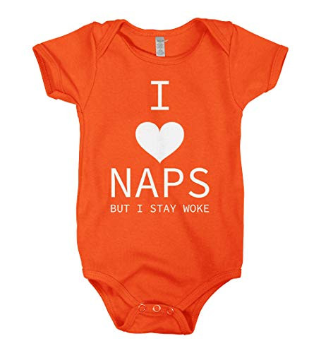 Mixtbrand Babies' I Heart Naps But I Stay Woke Infant Bodysuit 12M Orange